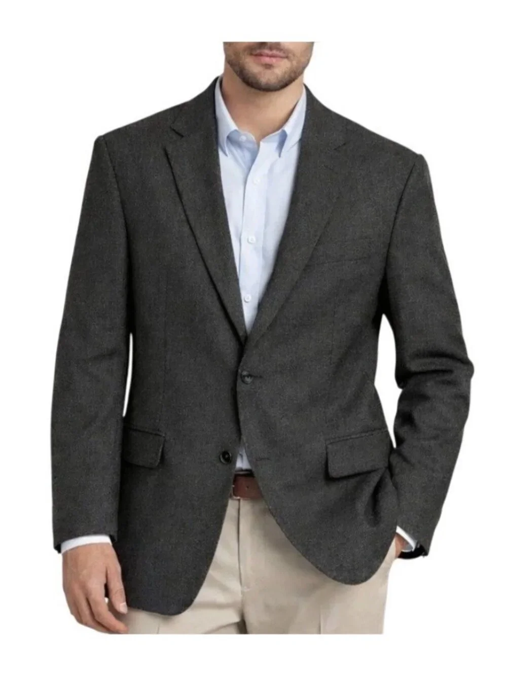 Vintage Chaps x Ralph Lauren Men's 44R Gray Blazer Wool Blend  C0894